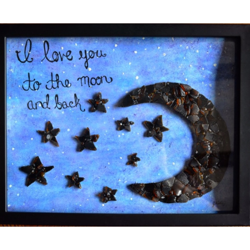 Sea Glass I love you to the Moon and Back Piece